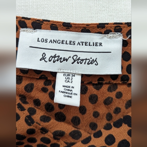 & Other Stories Leopard Ruffle Wrap Skirt - Sz 2 - Picture 10 of 12